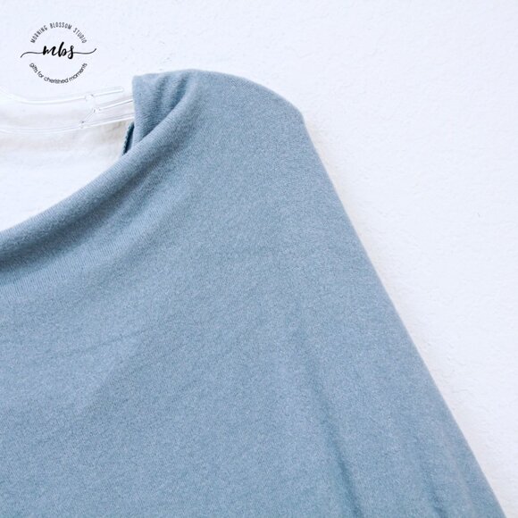 NWT Korye Boat Neck Side Zip Dolman Sweater Blue 1X - Picture 5 of 8